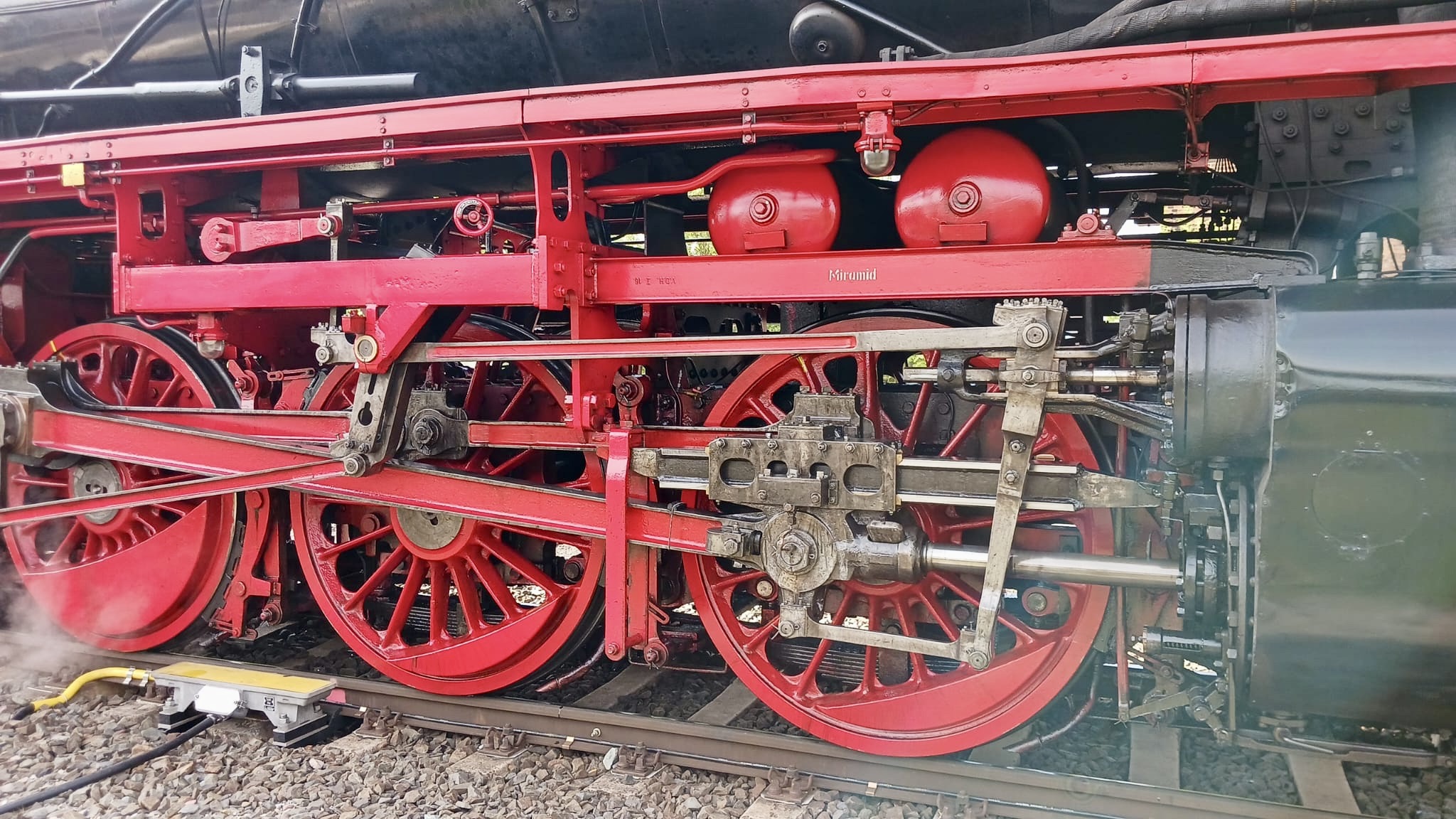 Blick auf das Triebwerk der 41 1144 während des Aufenthaltes am 10.5.2026 in Gotha.